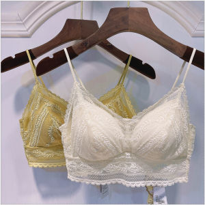 Ultra-Thin One-Piece Lace Bralette Vest Style Beautiful Back Young Women Summer Underwear Small Chest Fixed Strap Bra