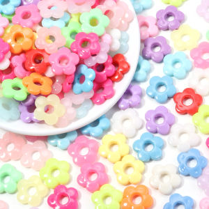 50pcs/lot 19mm Plastic Five Petal Flower Beads Large Hole Plum Blossom Bead Loose Spacer Beads For DIY Jewelry Making Bracelet