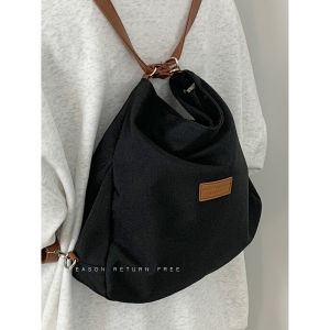 Three-Purpose Large Capacity Tote Bag Female 2024 New Arrival Backpack Schoolbag College Student Canvas Bag Shoulder Messenger Bag