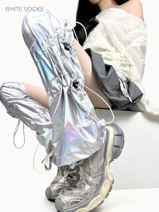 Silver Drawstring Functionality: Hot Girl Leggings & Women's Comfortable Legwear