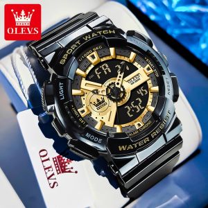 OLEVS Watch Men Waterproof Quakeproof Original Fashion High Quality Stainless Steel Watch Band Calendar Multi Function Chronograph
