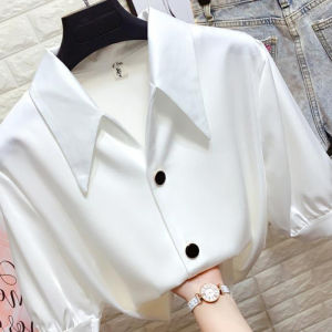 High-End Korean Style Short-Sleeved Shirt Blouse