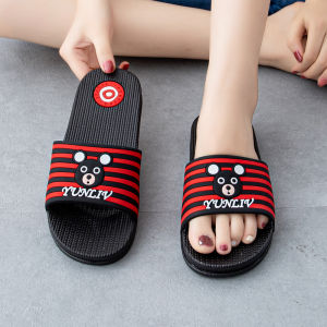 2025 New Womens Thick Heel Slippers Indoor Outdoor Summer Cartoon Home Bathroom Anti-Slip Beach Plastic Sandals Comfortable Flat Heel