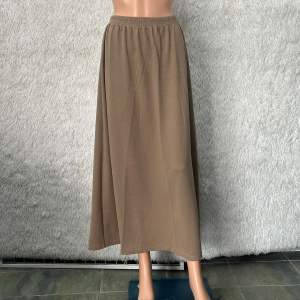Plus A Line Elastic Waist Long Skirt