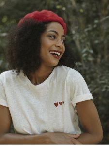 Fresh Cotton Crew Neck Print Loose Short-Sleeved T-shirt