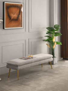 Accessible Luxury Sofa Bench Cloakroom Changing Stool Minimalist Shoe Changing Stool Bedroom Bedside Stool Metal Foot Bed Bed End Stool