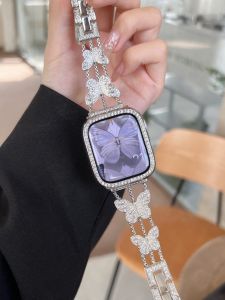 Butterfly Fine Jewel Metal Jewelry Chain Suitable for Apple Applewatchs789 Generation 6543se Quiet Strap
