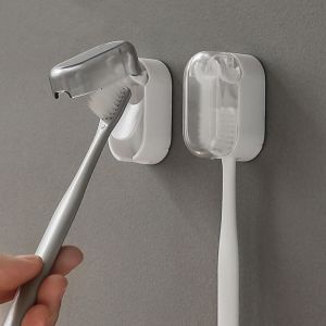 Punch-free Wall-mounted Toothbrush Holder Portable Toothbrushes Hygienic Protective Case Dustproof Waterproof Tooth Brush Holder