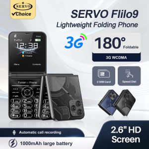 SERVO | SERVO Flilo9 Unlocked Flip Foldable 2.6" Keypad Phone 3G WCDMA Dual SIM Speed Dial Auto Call Record FM Radio Blacklist Cellphone