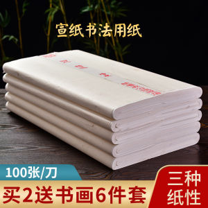 Wanxiang Semi-Mature Xuan Paper Calligraphy Special Paper 100 Sheets Artwork Paper Traditional Chinese Painting Paper for Beginners
