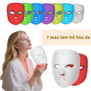 7 Màu Đèn LED Photon Mặt Nạ Không Dây Trẻ Hóa Da Sửa Chữa Mặt Nạ Làm Đẹp Da Mặt SPA Mặt Nạ Chống Nhăn Chăm Sóc Da Sạc USB