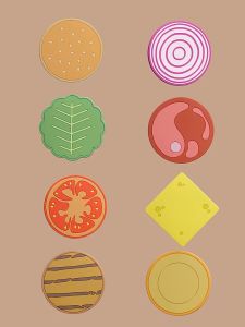 【SG】8 Pcs/Set Cup Coasters Creative Burger Cup Coaster Drink Coffee Pad Placemat Mat Insulation Dining Table Cute Decor