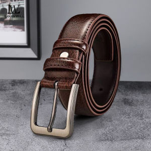 LouisWill Men Belts Soft PU Leather Belts Utility Waist Belts 120cm Adjustable Length Dress Belts for Men with Classic Buckle Vintage Jeans Belt for Men