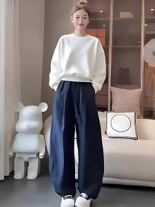 SUSHOUWANGE | Relaxed Casual White Loose Long Sleeve Hoodie Womens Short Sleeve Top