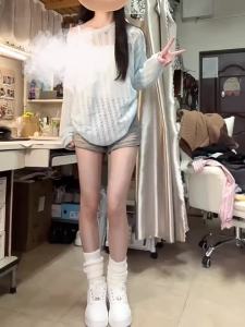 CHANGTONG | Lace Detail Loose Fitting Knit Tunic Summer