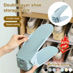 🔥Ready Stock in SG | Organizer Shoe Rack Space Saving Height Adjustable Shoe Organizer sandal Storage Coaster Stacking Shelf Higher Quality