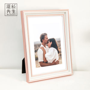 American Retro Simple Style Desktop Picture Frame Decorative Accessories Resin Material Long Rectangle Shape Home Decoration