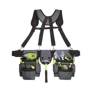 Tool Belt for Men 32 to 66 Inches Adjustable Tool Belt with Suspenders for Electricians Carpenters Construction Workers