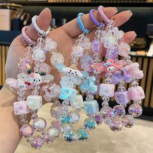 Sweet Sanrio Angel Beaded Phone Chain Portable Wristband Hanging Chain hanging rope