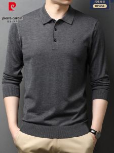 Áo Len Cổ Polo Pierre Cardin Dày Dặn Ấm Áp Bằng Lông Cừu Thời Trang Thường Ngày Cho Nam Mùa Thu Đông Dài Tay