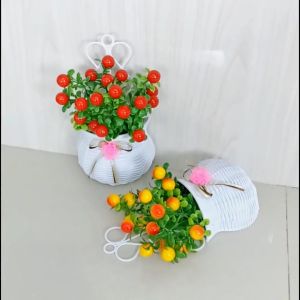 Sampai7an PBP36 / Tanaman Hias Plastik Artificial Pot Bunga Gantung Buah Daun Dekorasi Ruangan Ornamen Pajangan Cantik / COD