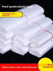 Convenient Handheld Plastic Bag White Food Commercial Transparent Bag Easy to Carry Vest Bag for Daily Use Storage Organizer