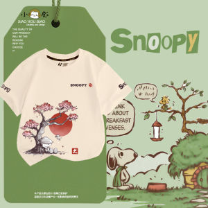 Anime Snoopy Joint Name Samurai Dog Retriever Short Sleeve T-shirt Male Female Kids Clothes Student Baby Half Sleeve