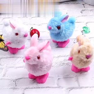 OFM-M359 Mainan Kelinci Putar Manual / Mainan Anak Pet Rabbit Mainan Kelinci Bulu Berjalan Otomatis