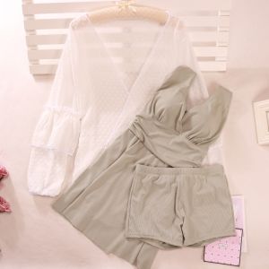 Hot Spring Swimsuit Womens plus Size 2019 New Trendy Conceals Belly Flattering Skirt Style Swimming Costume with Chest Pad