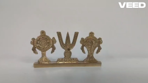 Traditional Brass Tirupati Shankh Chakra Namah Table Decor Idol – Religious Showpiece for Home & Office (Size - 5cm (H) x 10cm (W) | Weight - 130g)