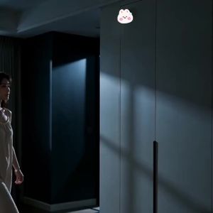 Đèn Ngủ LED Cảm Biến Chuyển Động Có Thể Sạc Lại Bằng USB Đèn Không Dây Cho Tủ Bếp Tủ Quần Áo Cầu Thang - Đèn Chiếu Sáng Tủ Quần Áo Hình Tròn