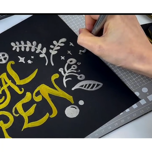 5pcs Spidol Tinta Metalik Emas/Perak Marker Permanen Untuk Dekorasi Kaligrafi DIY Projek Tahan Lama Waterproof Cocok Untuk Kertas Logam Plastik