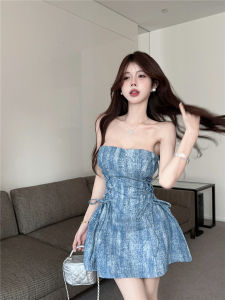 GUZILIAN | Đầm A-line Ngắn Quyến Rũ với Dây buộc ở eo