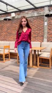 Kemeja tangan panjang silk baju atasan panjang hijab friendly dan busui friendly