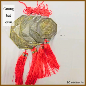 Gương Bát quái đồng kính bát quái Hổ Phù xua đuổi tà - Đồ thờ Bình An - Decor Phong thủy