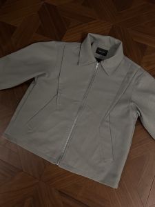 Mens Zipper Jacket Cleanfit Short Wide Practice Spring Summer Top Outerwear RTIMFD Fly Piece Hinge Deconstruction Shirt Collar