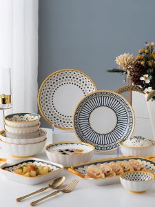 JINGDITAOCI | Bộ Đồ Dùng Bàn Mới Phong Cách Nhật Bản Gốm