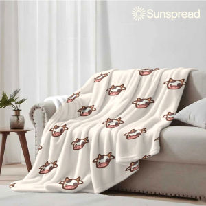 Beast Kingdom | cute cow pattern Soft Warm Flannel Blanket Lightweight Cozy Christmas Halloween Home Decor Room