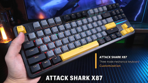 ATTACK SHARK X87 Wireless Mechanical Gaming Keyboard Tri-Mode BT5.0/2.4G/USB-C Gasket Hot Swappable Custom Keyboard Pre-lube