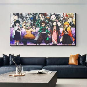 Anime D-Demon S-Slayer Mosaic Full Round/Square DIY Diamond Painting Canvas Art Wall Decor for Living Room No Frame