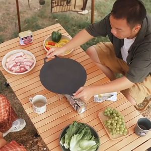 120cm Folding outdoor camping glamping table luxury solid pine wood portable egg roll table picnic meja