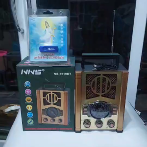 วิทยุ บลูทูธ NS-6619BT แถมแฟลชไดร์ฟเพลง บทสวดมนต์ พระแม่กวนอิม ลำโพง วิทยุFM AM USB BT