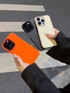 Simple Solid Color Half Pack Covers Luxury Casing For iPhone 15 Pro Max 11 14 12 13 Pro Max XR XS Max 14romax Shockproof Soft Tpu Cover