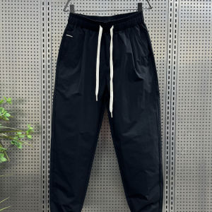 Summer 2024 Mens Loose Straight Leg Nine-Tenths Pure Color Casual Pants Thin Harlan Old Dad Trendy Youth Fashion Slim Fit