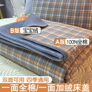 Double-Sided Pure Cotton Milk Velvet Tatami Bed Cover Three-Piece Set Autumn Winter Comforter Cover Sheet Pillowcase Set