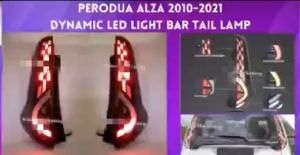 Perodua Alza 2010-2021 Dynamic LED Light Bar Tail Lamp with Signal Running - Black + Clear
