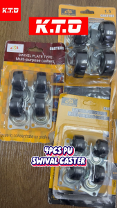 1 / 1.25 / 1.5 / 2 Inch 4pcs / Set Mini Black Pu Swivel Casters Universal Furniture Roller / Roda Troli / 推车轮
