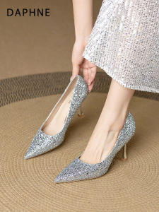 Daphne | Silver Fine Heel Pointed Comfortable Wedding Pumps