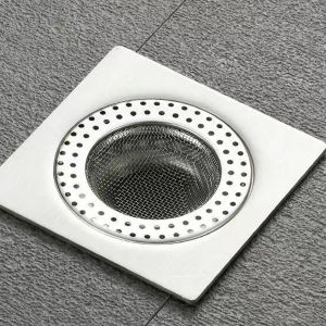 Amoki【Ready in Stock】 7.8cm Stainless Steel Sink Filter Kitchen Bathroom Floor Drain Mesh Filters Drain Basket Strainer