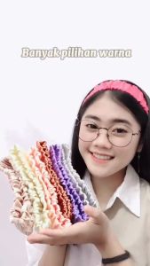 BANDANA SERUT DOFF - Bandana korea puff headband ruffle kerut satin doff accessories awan aksesoris wanita
